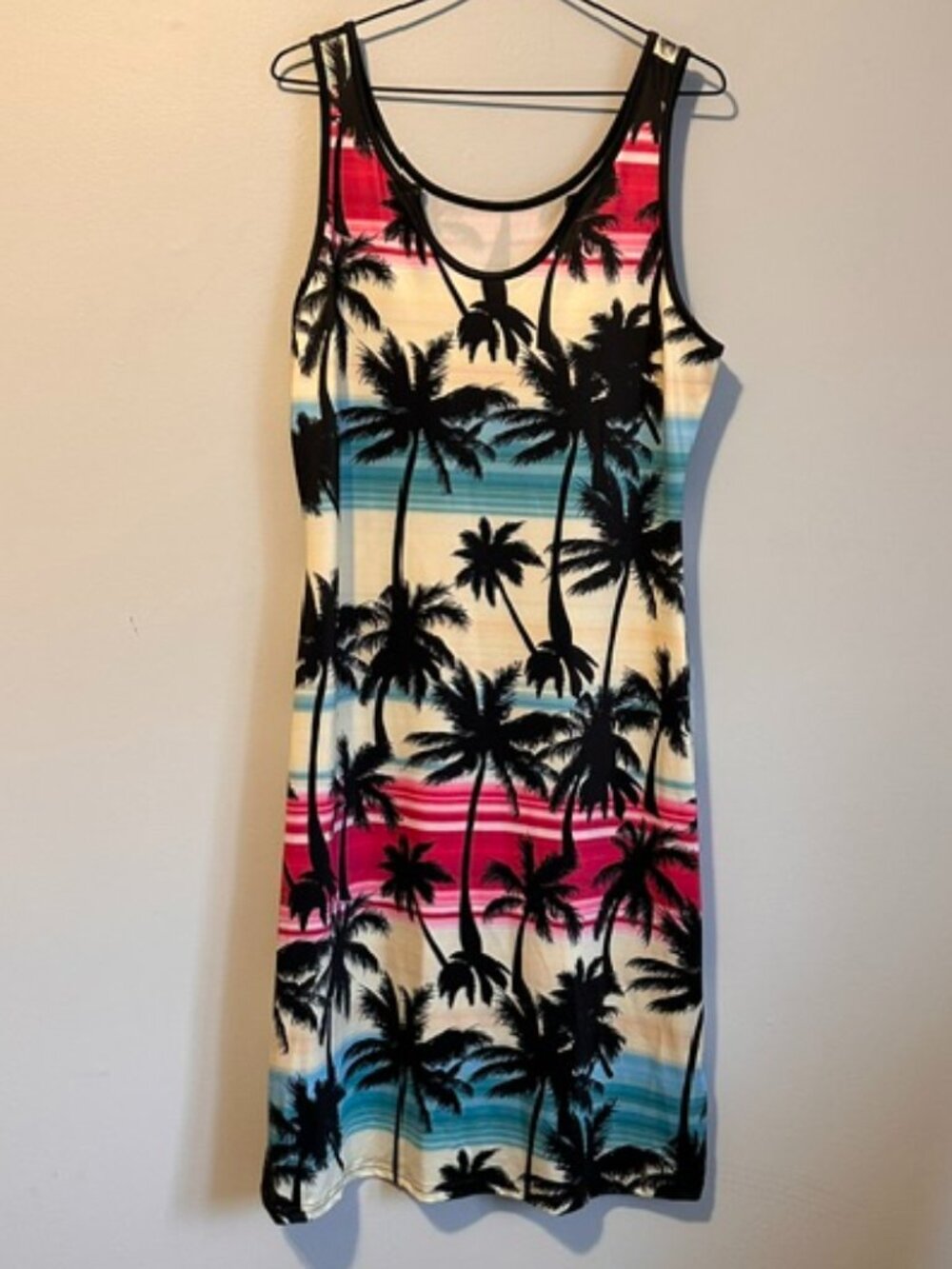Women's XL Hawaiian Print Sleeveless Dress
